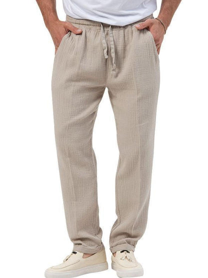 Plus Size Men's Drawstring Texture Pants