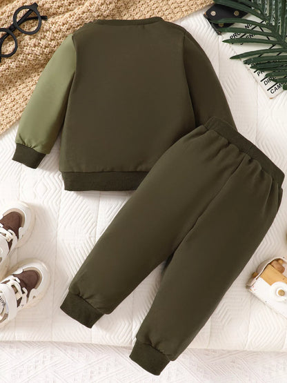 Kids' color block hoodie and jogger set, view 9