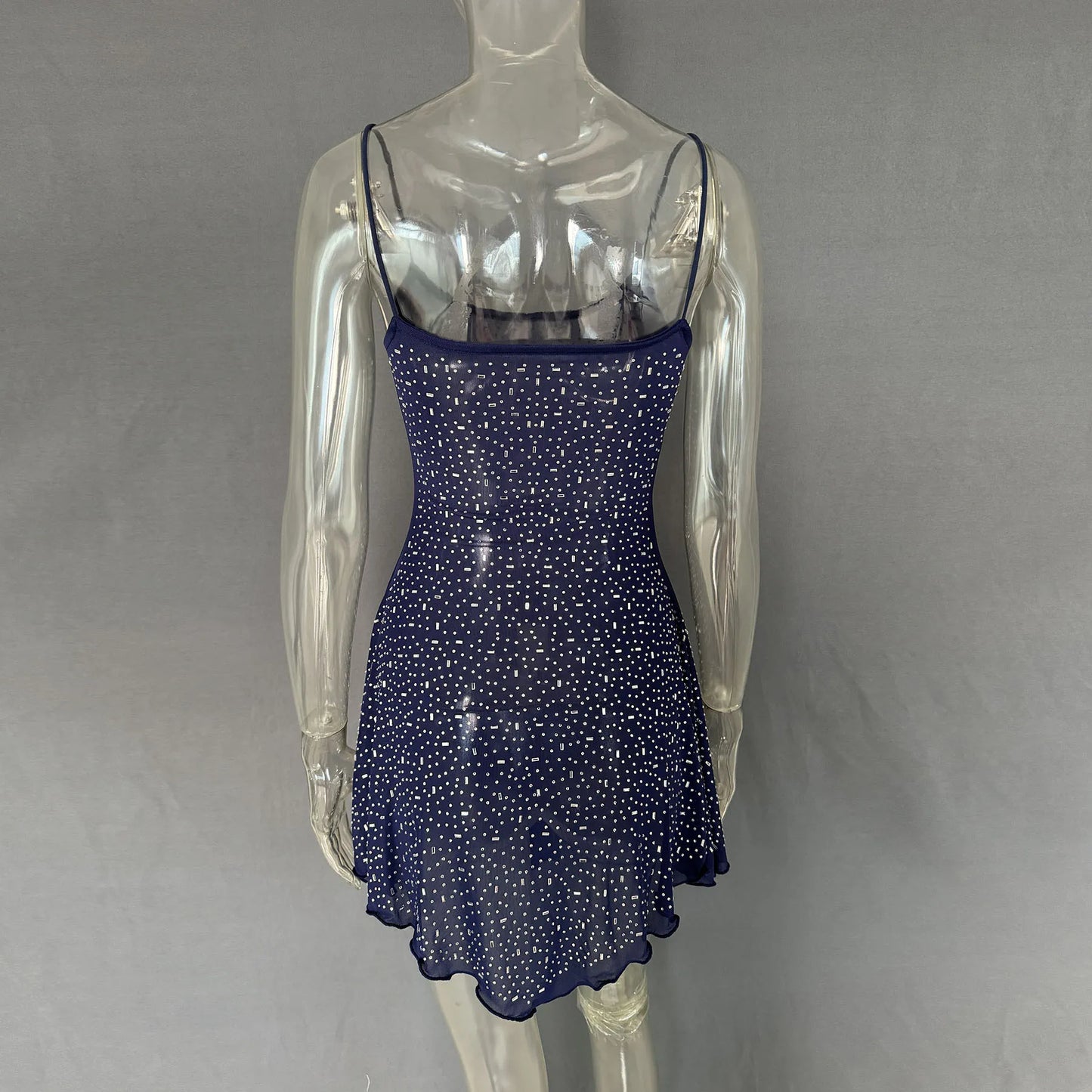Rhinestone Decor Mini Cami Dress
