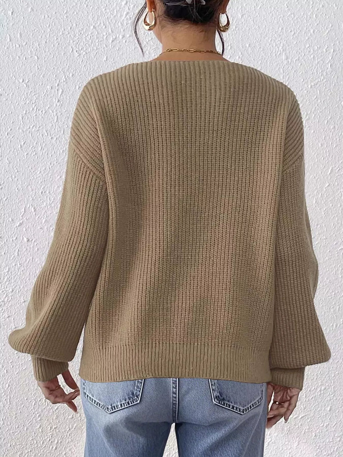 Lace Heart Dropped Shoulder Sweater