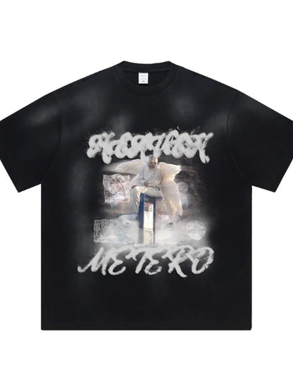 Graphic Round Neck Short Sleeve Men's T-Shirt