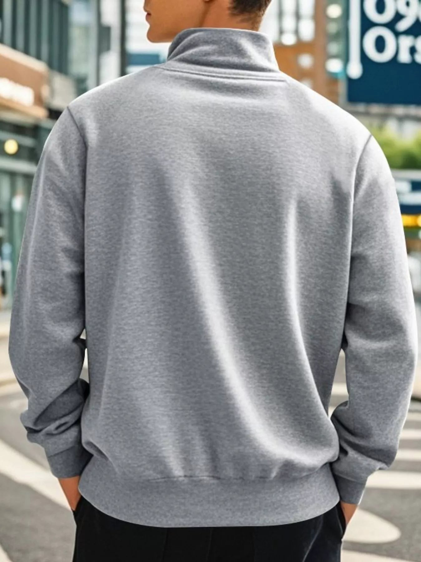 Men's Full Size Solid Color Zip Sweatshirt