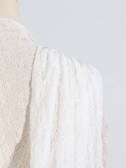 Ruffled Hem Lace Mini Dress