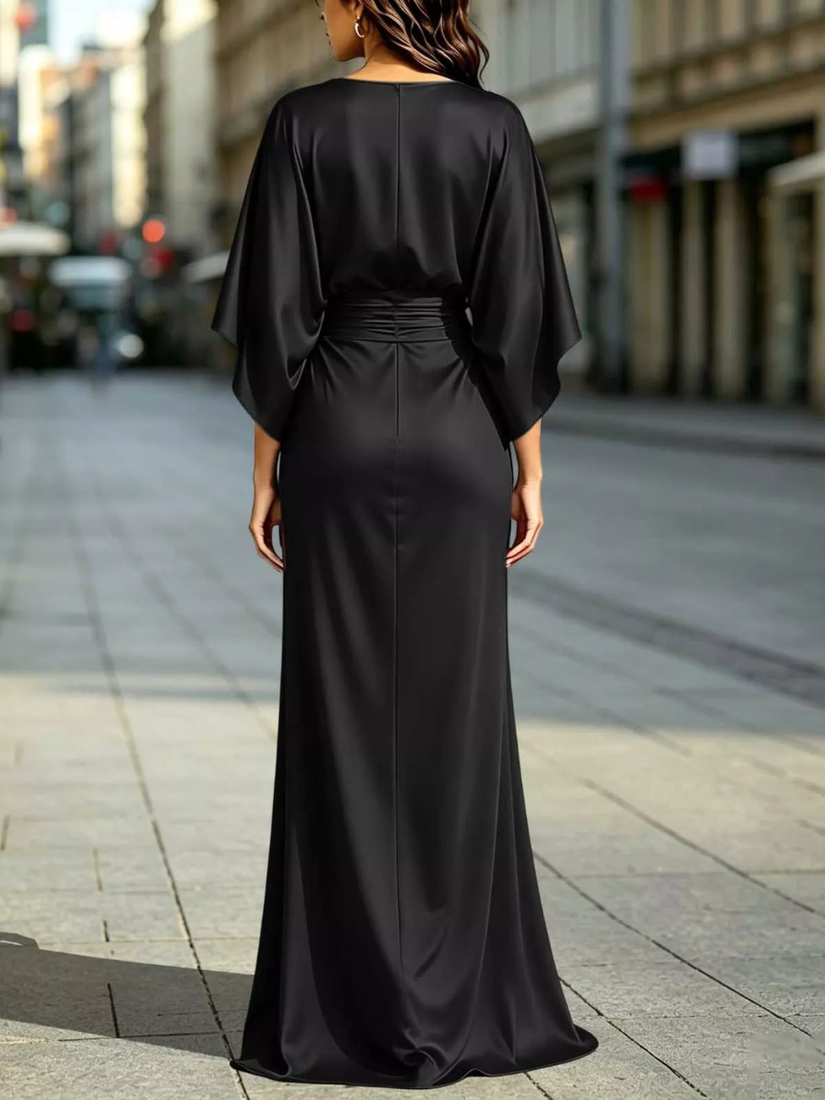 Ruched maxi dress with pockets, view 24
