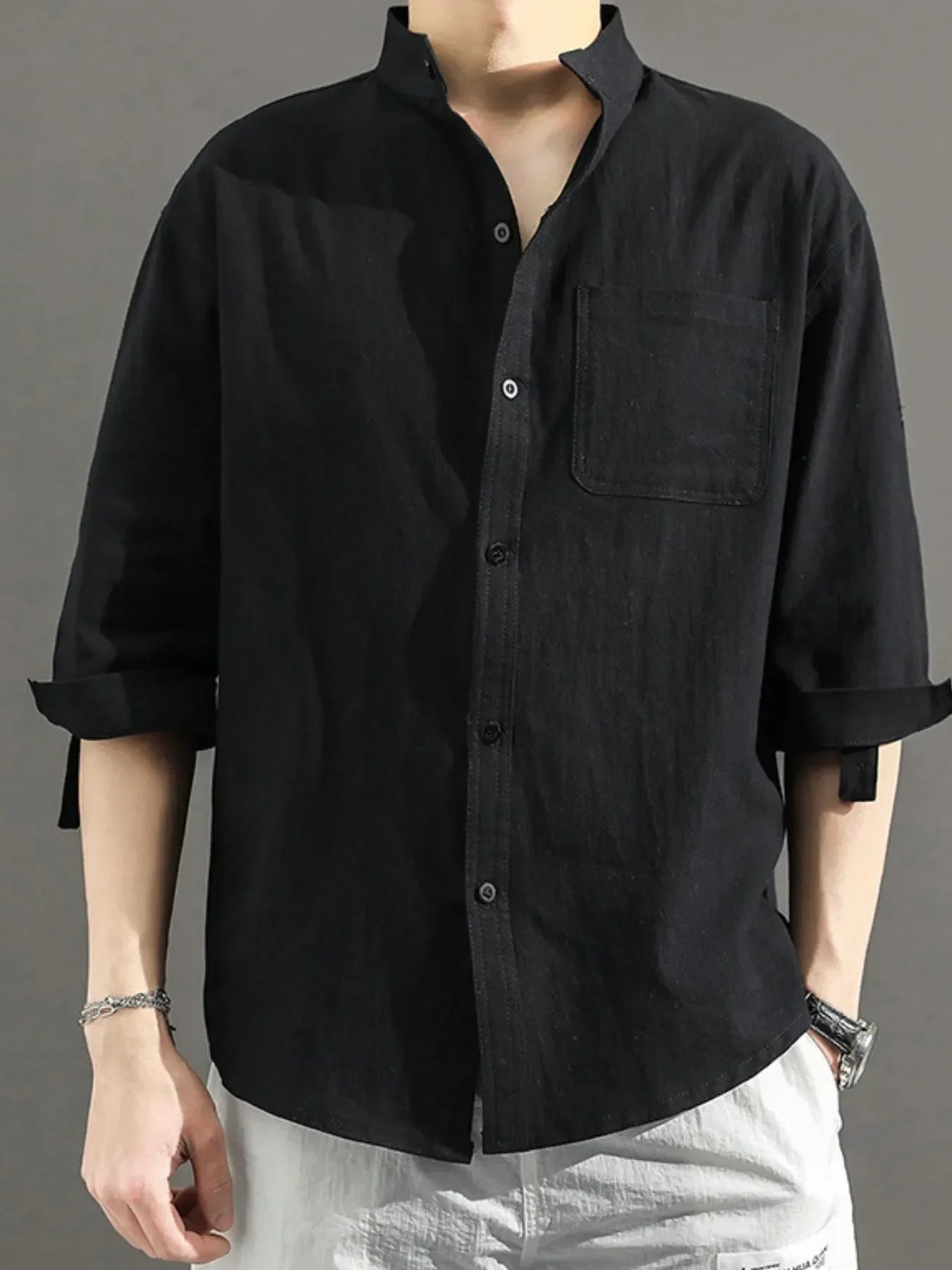 Men's Plus Size Casual Button Up Shirt