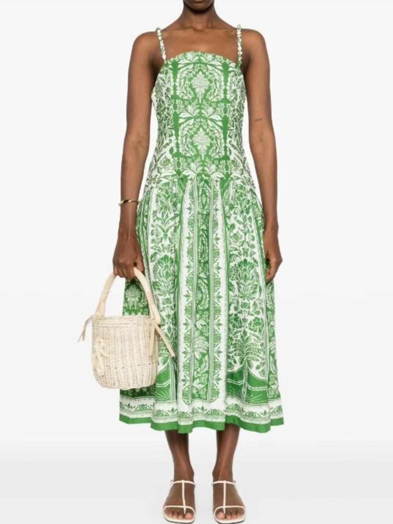 Printed A-Line Midi Cami Dress