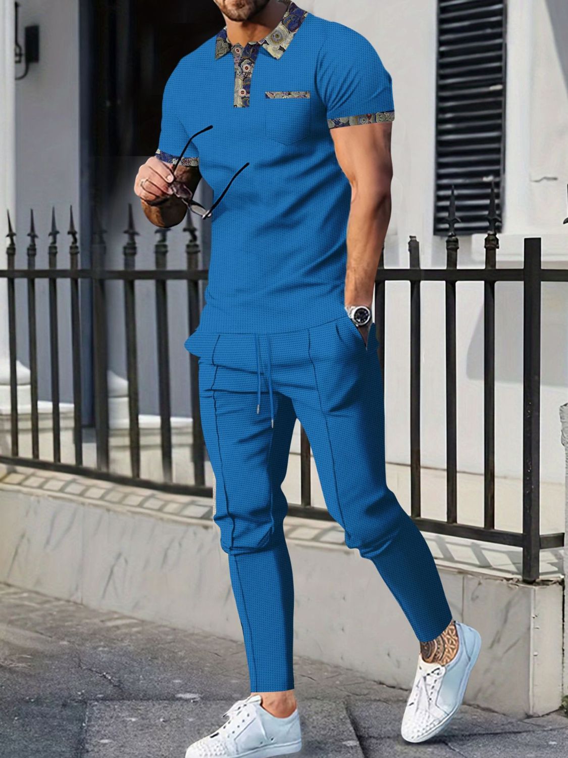 Men's Full Size Polo and Pants Set