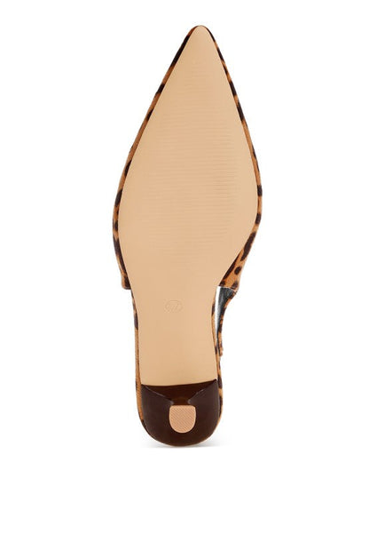 Inana Leopard Slingback Kitten Heels