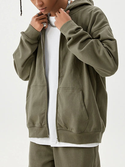 Men's Full Size Zip Up Long Sleeve Hoodie