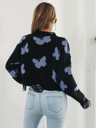 Butterfly Cropped Sweater