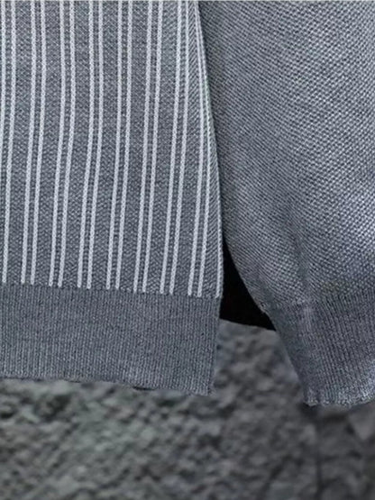 Men's Plus Size Striped Sweater