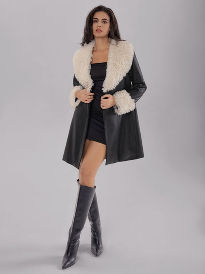 Fuzzy Long Sleeve Coat