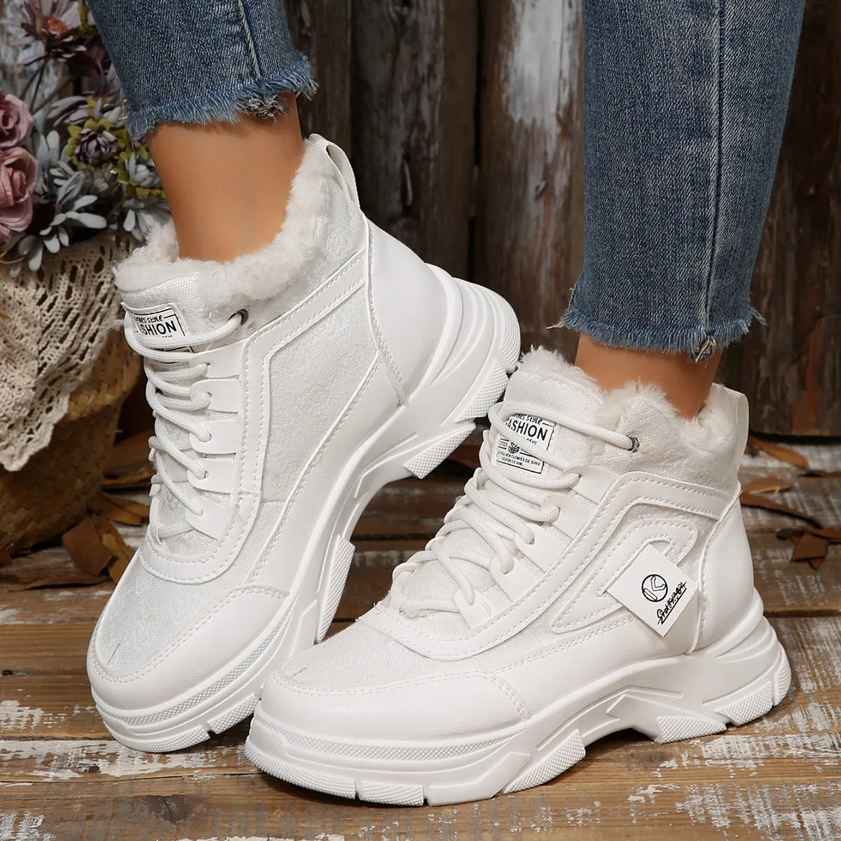 High-Top Platform Chunky Sneaker Boots