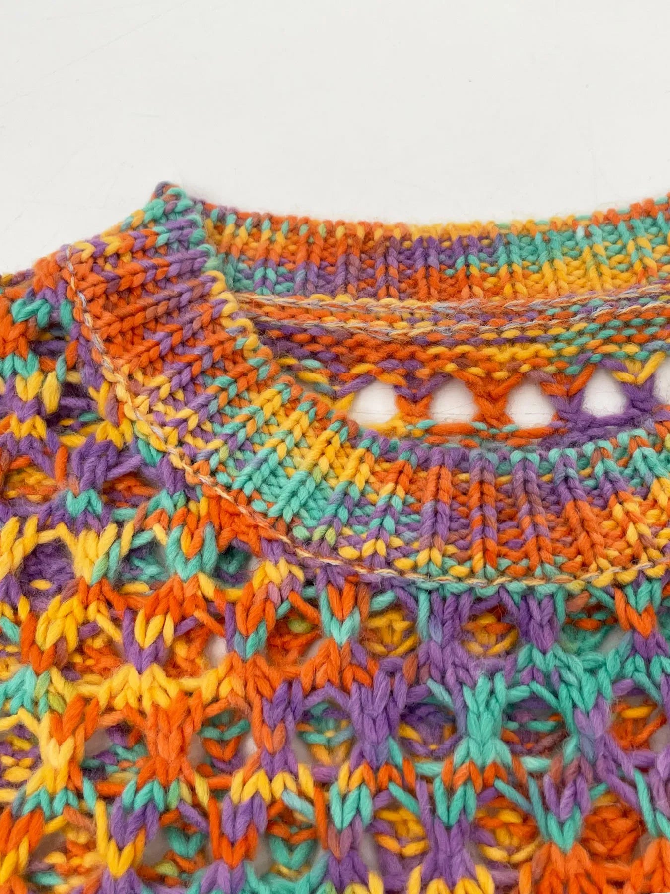 Rainbow Crochet Cropped Sweater