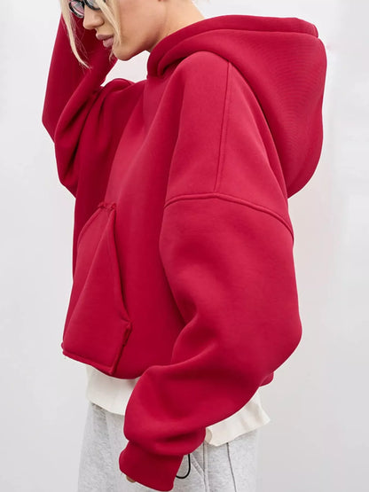 Plus size kangaroo pocket hoodie, view 31