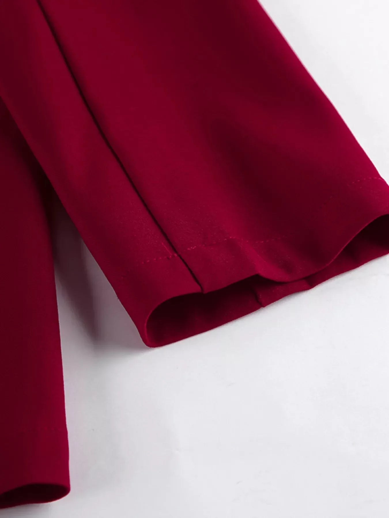 Lapel Collar Blazer and Wide-Leg Pants Set