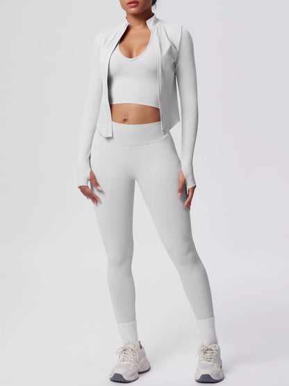 Tank, Zip-Up Jacket & Leggings Set