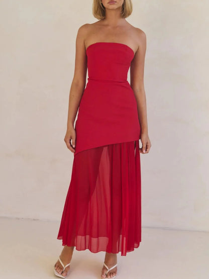 Layered Slit Tube Maxi Dress