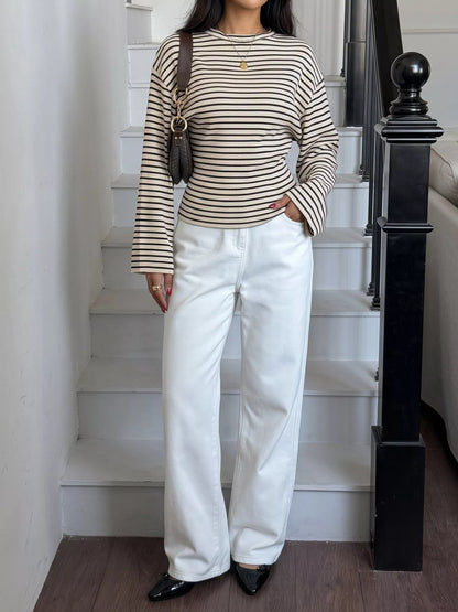 Striped Batwing Sleeve T-Shirt