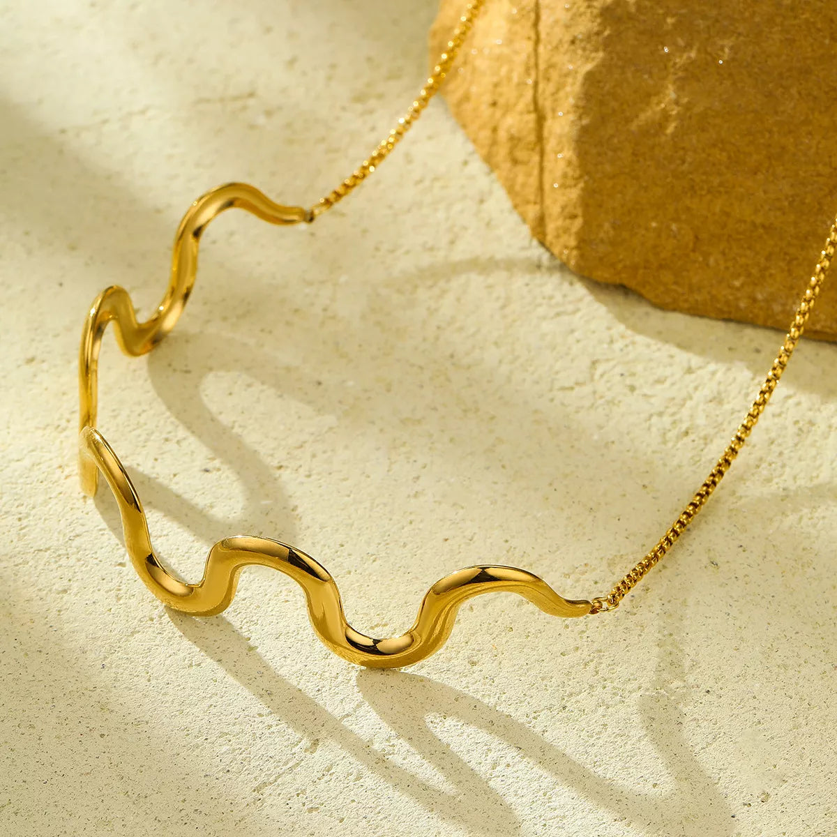 18K Gold-Plated Wave Necklace
