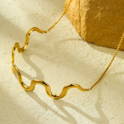 18K Gold-Plated Wave Necklace