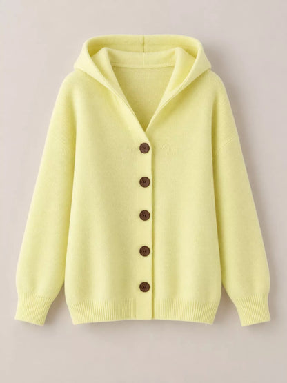 Plus Size Hooded Knit Cardigan, 12 Colors up to 5XL