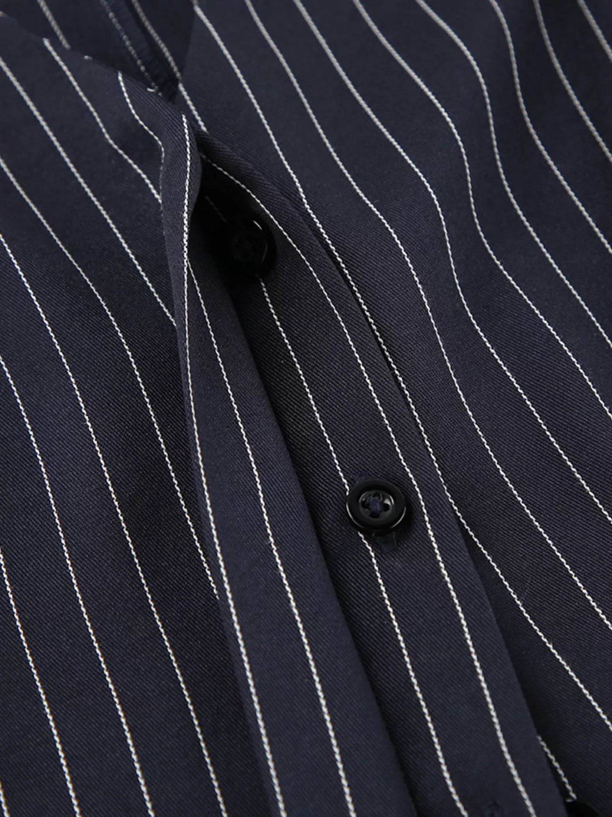 Navy Striped Blazer and Mini Skirt Two-Piece Set