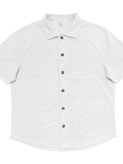 Men's Button Up Top and Shorts Set