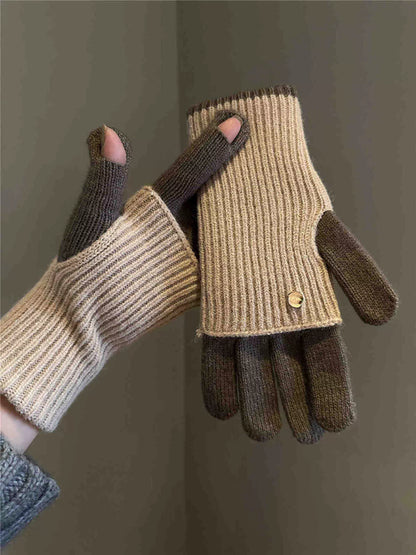 Two-Tone Knitted Gloves