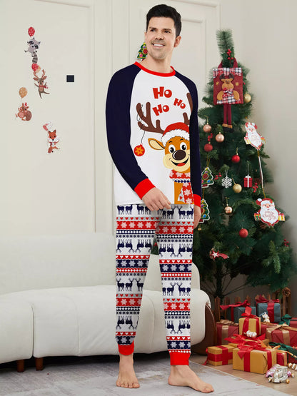 Full Size Christmas Reindeer Print Matching Family Pajama Set Plus Size