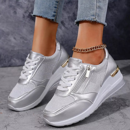 Round Toe Lace Up Sneakers