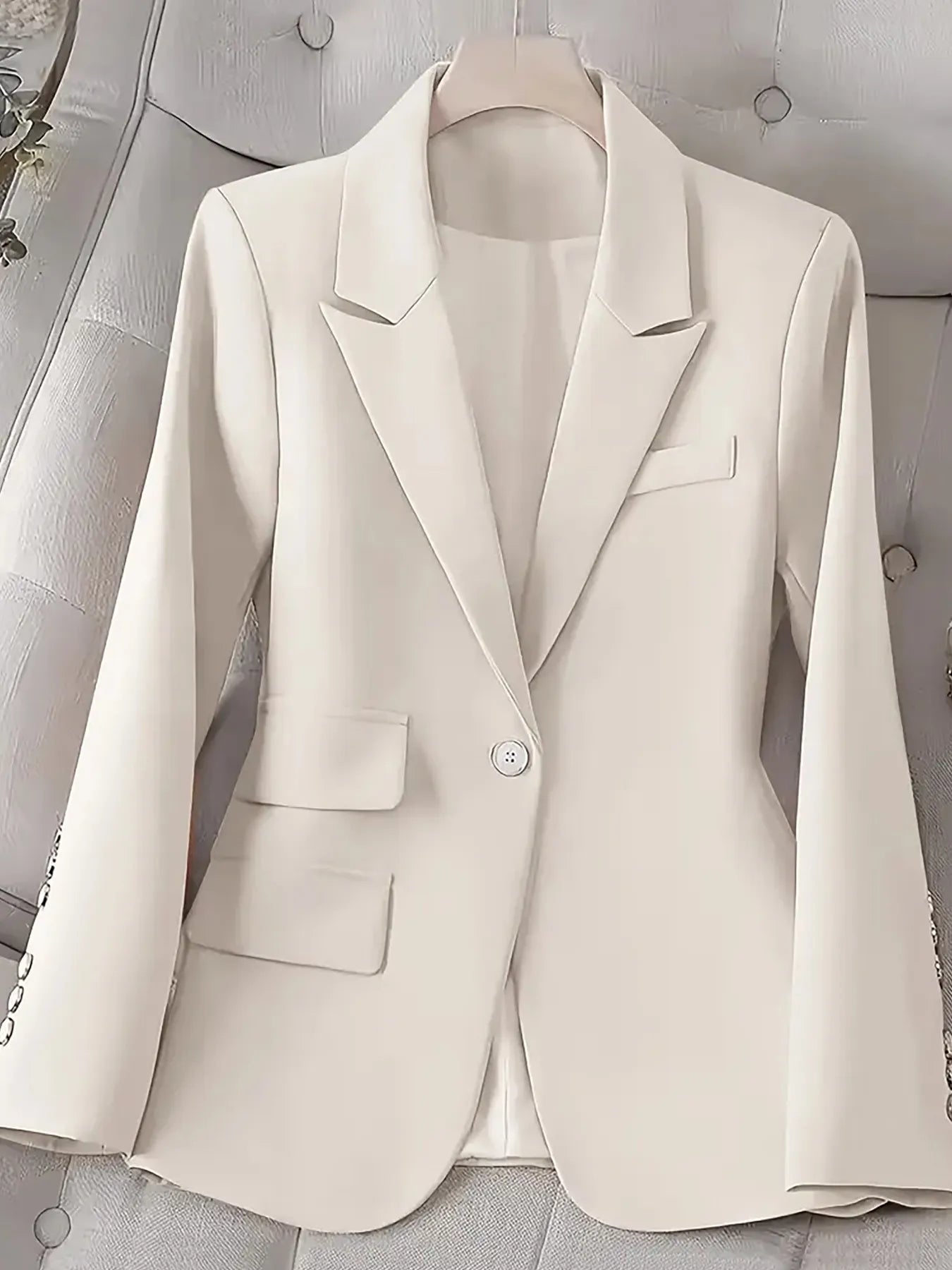 Long Sleeve Single-Button Blazer