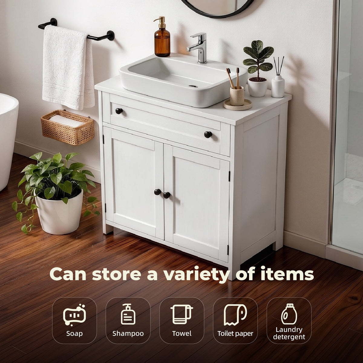 1-Drawer 2-Door Bathroom Vanity Bathroom Cabinet