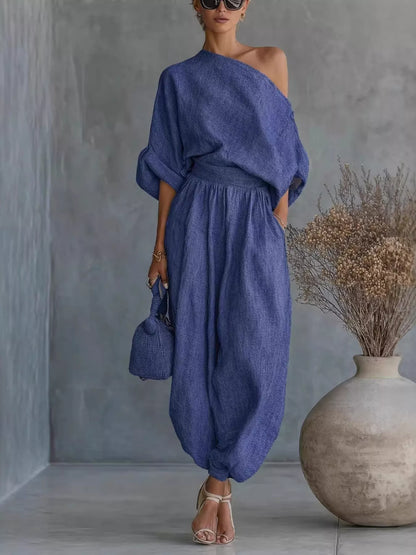One-Shoulder Top and Joggers Set