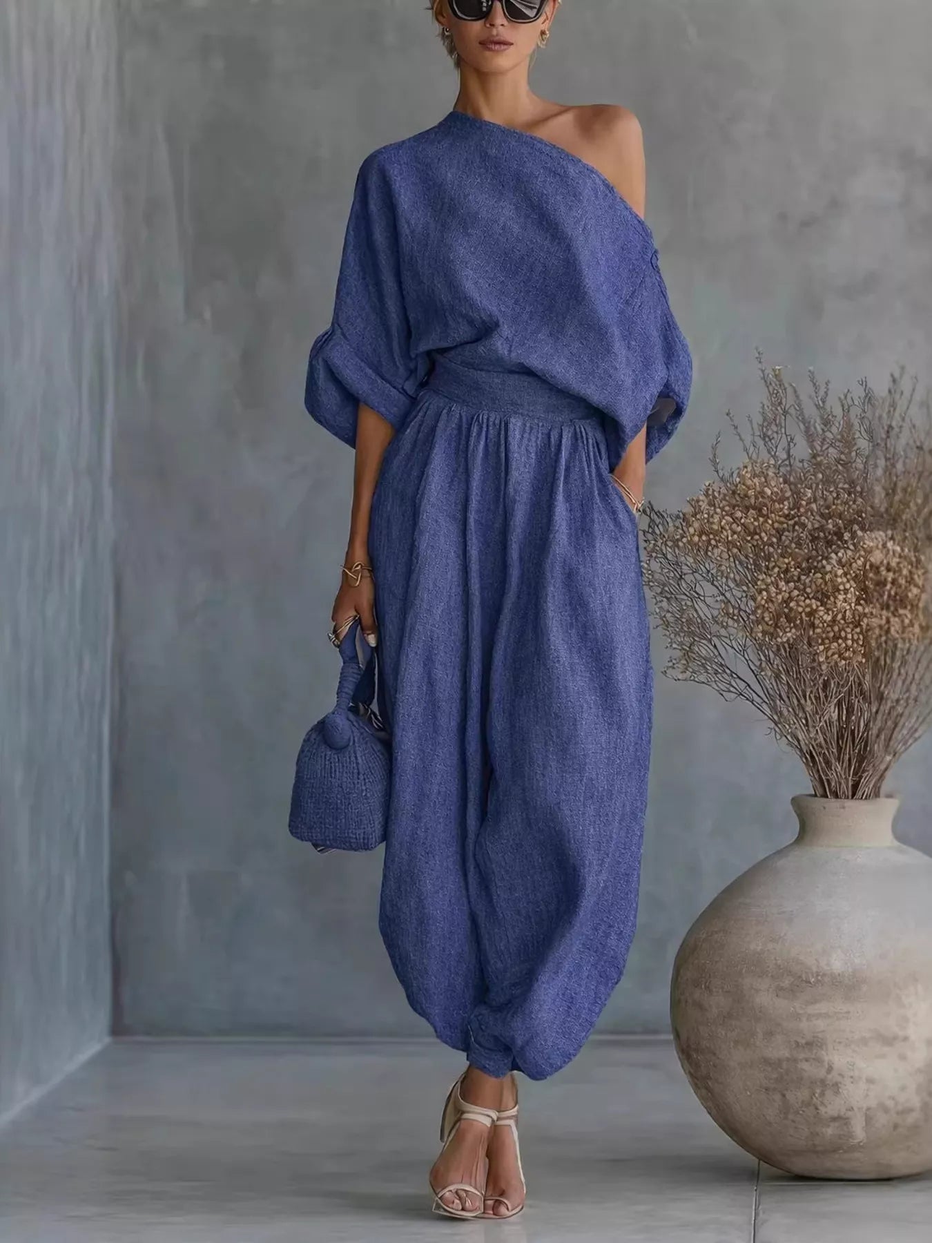 One-Shoulder Top and Joggers Set