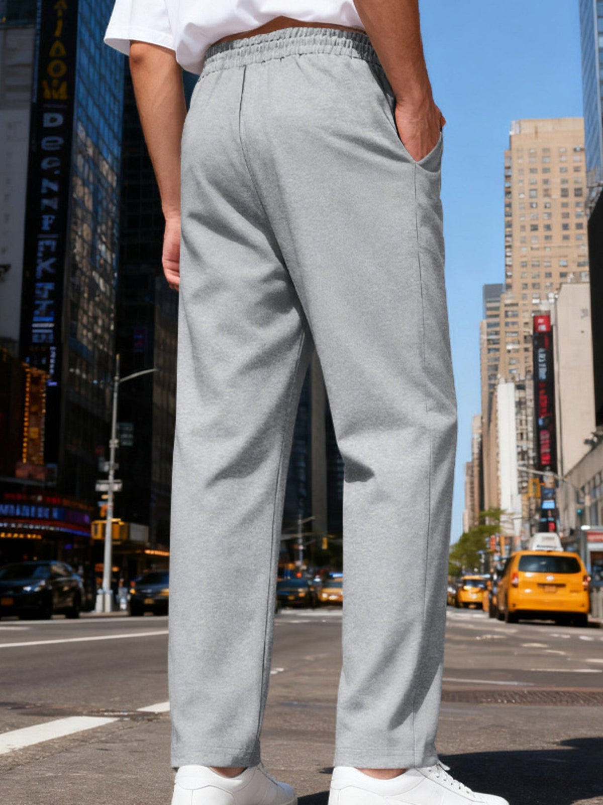 Men's Plus Size Drawstring Straight Leg Pants
