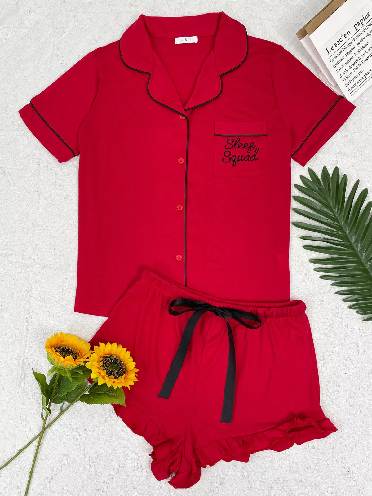 Piping shirt and ruffle shorts set, view 7