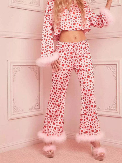 Heart Print Lounge Set