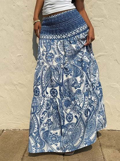 Paisley Print Maxi Skirt
