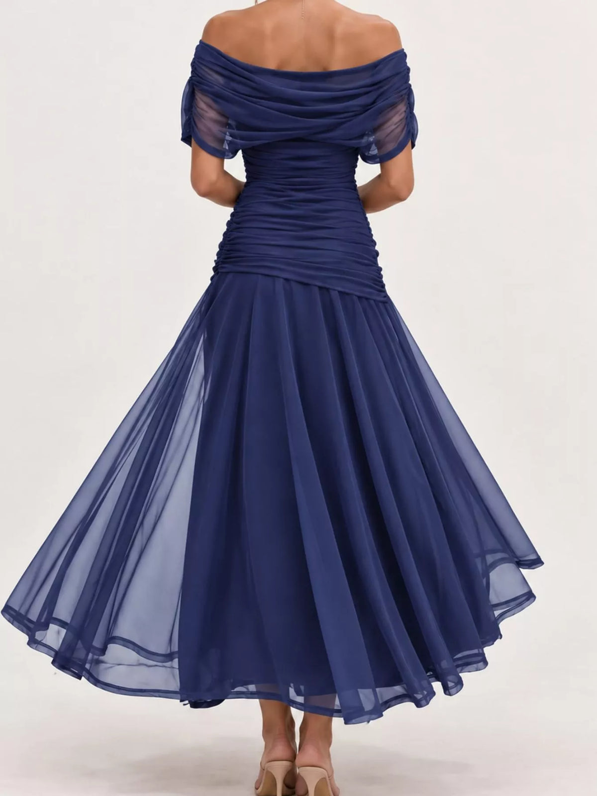 Off-shoulder tulle dress, view 27