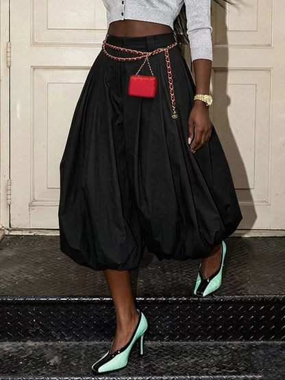 High-Waisted Ruched Balloon Pants