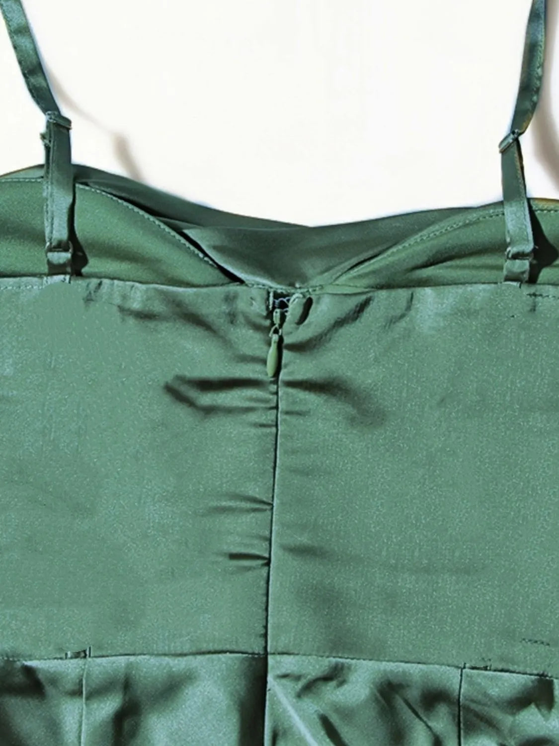 Split Satin Zip Back Midi Cami Dress