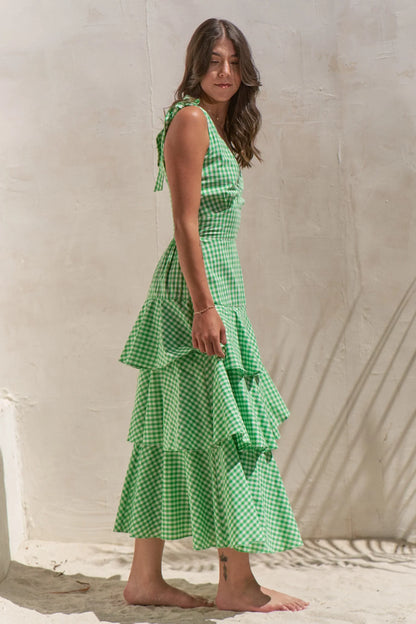 Sleeveless Tiered Midi Dress