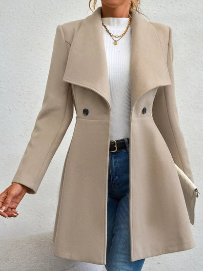 Collared Neck Double Breasted Coat