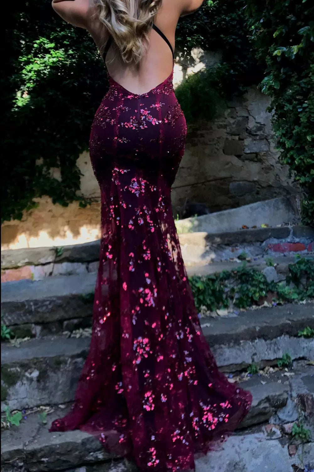 Sequin Tie Back Maxi Dress Plus Size