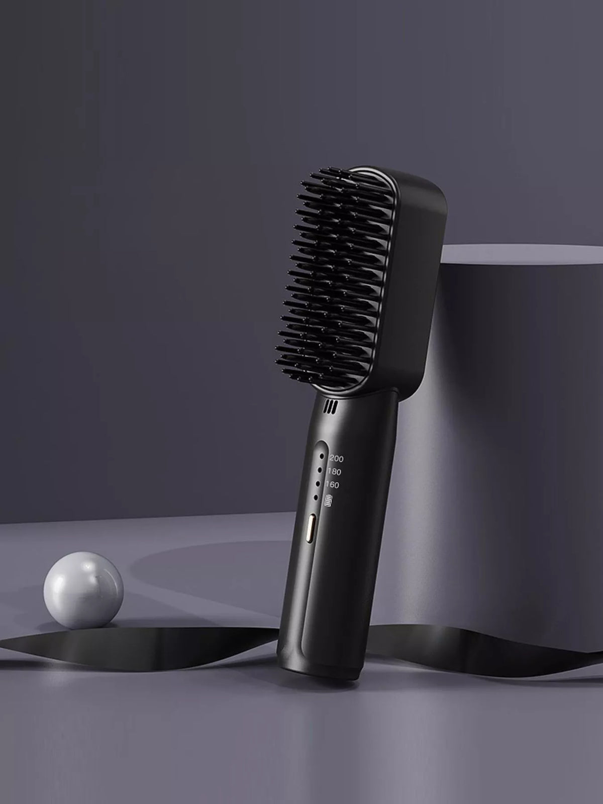 Rechargeable hot comb in black