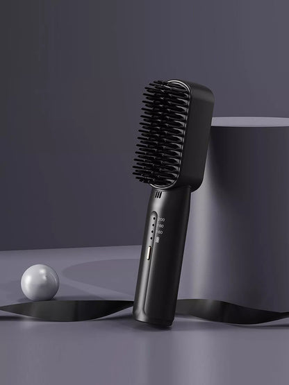 Rechargeable hot comb in black