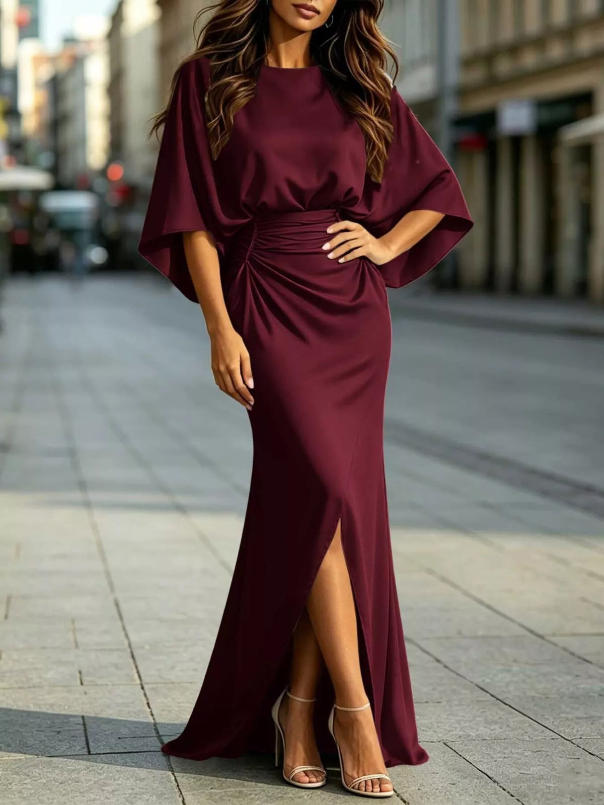 Ruched waist maxi dress, view 7
