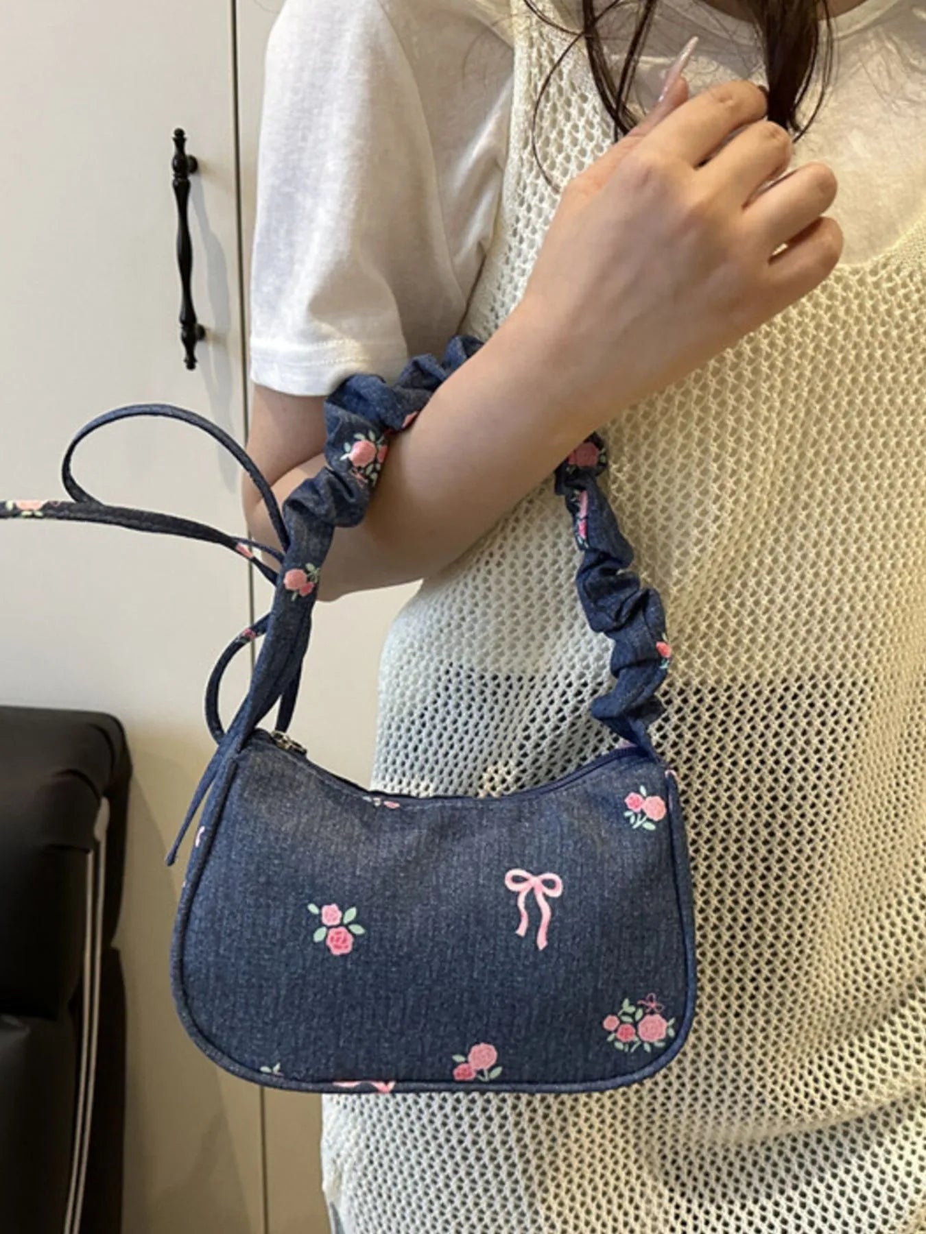 Embroidered Shoulder Bag