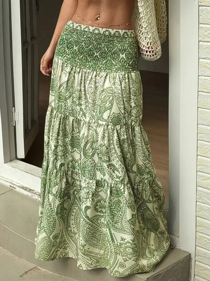 Paisley Print Maxi Skirt